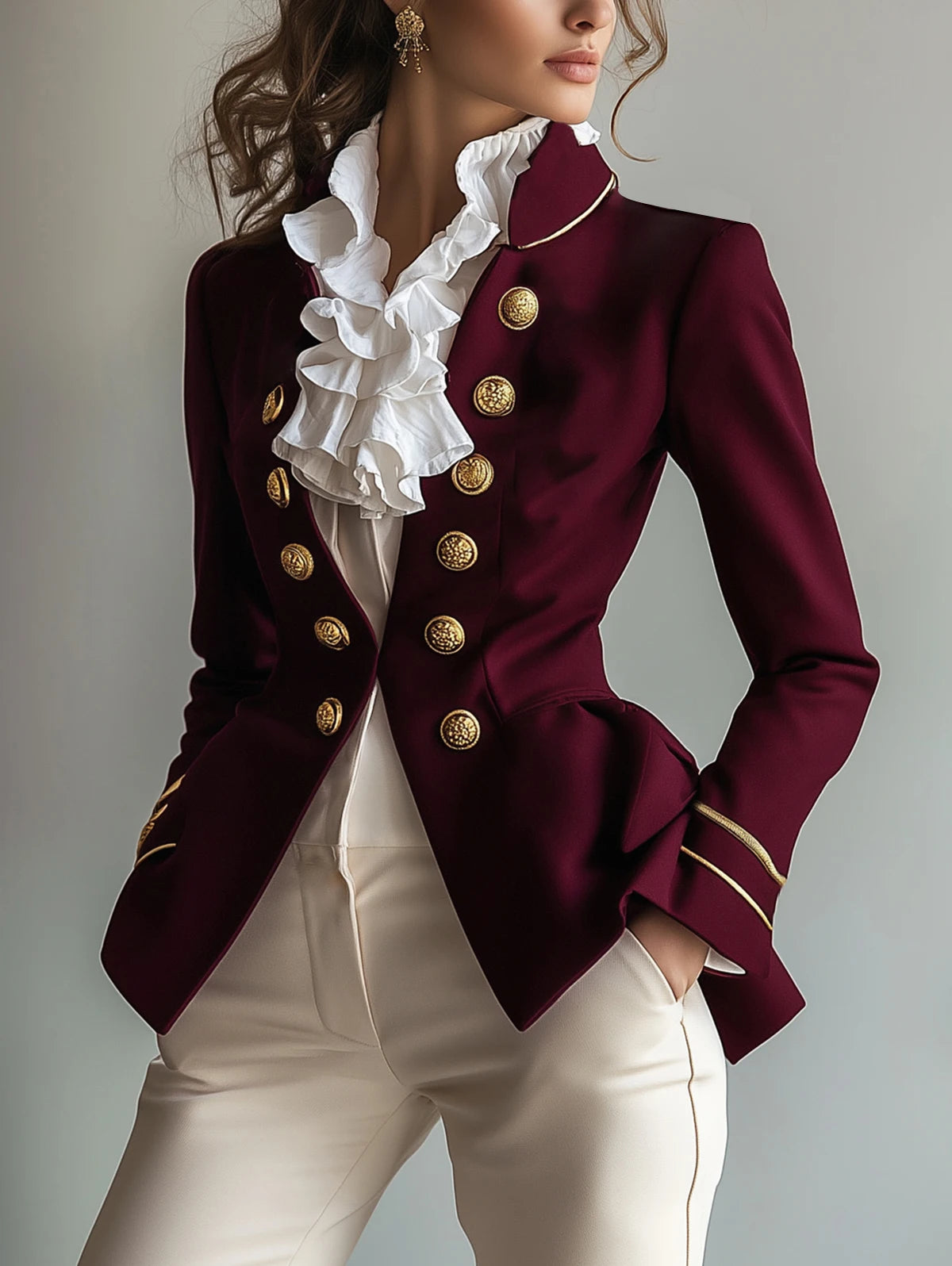 Elegant Tailed Blazers Coat For Women 2025 Tops Chic Stand Collar Long Sleeve Jacket Outerwear Office Lady Spring Autumn Fashion