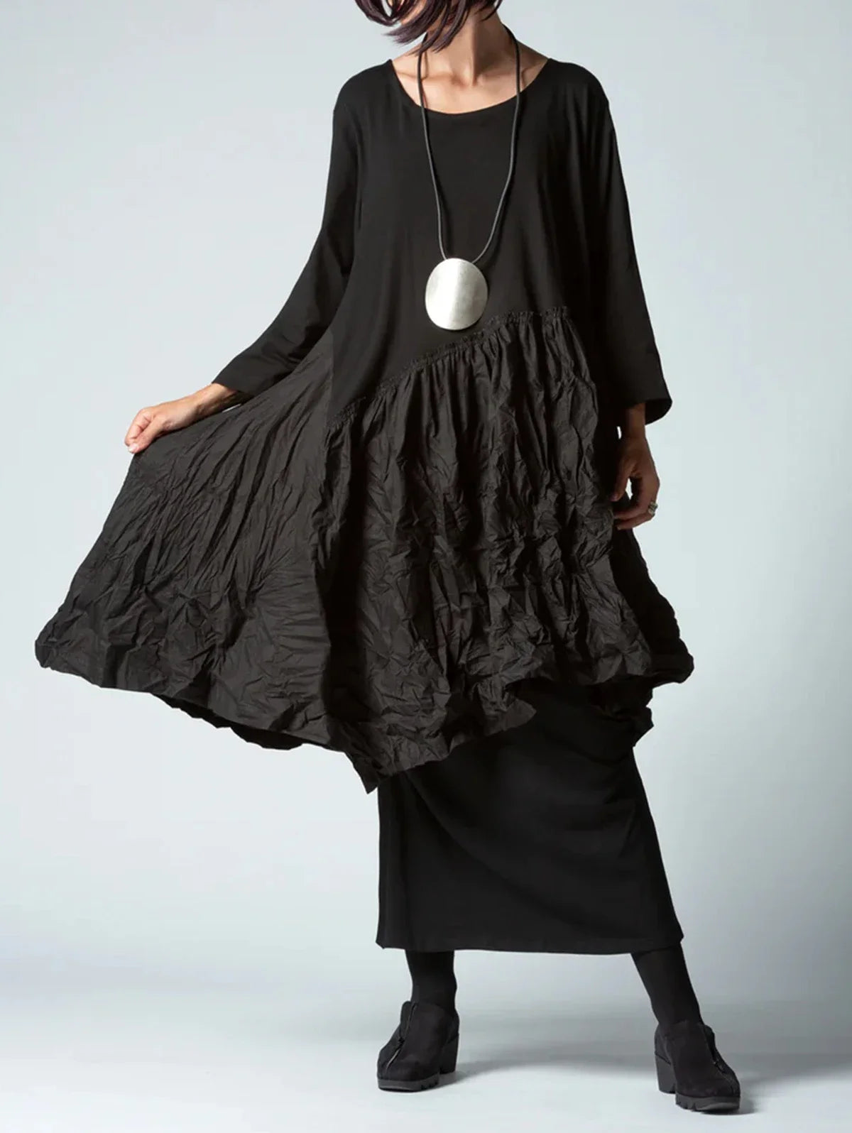 Spring Summer Solid Color Dress 2025 Women Vintage Asymmetrical Hem Sundress Female Mujer Loose Shirt Dress Vestidos Robe Femme