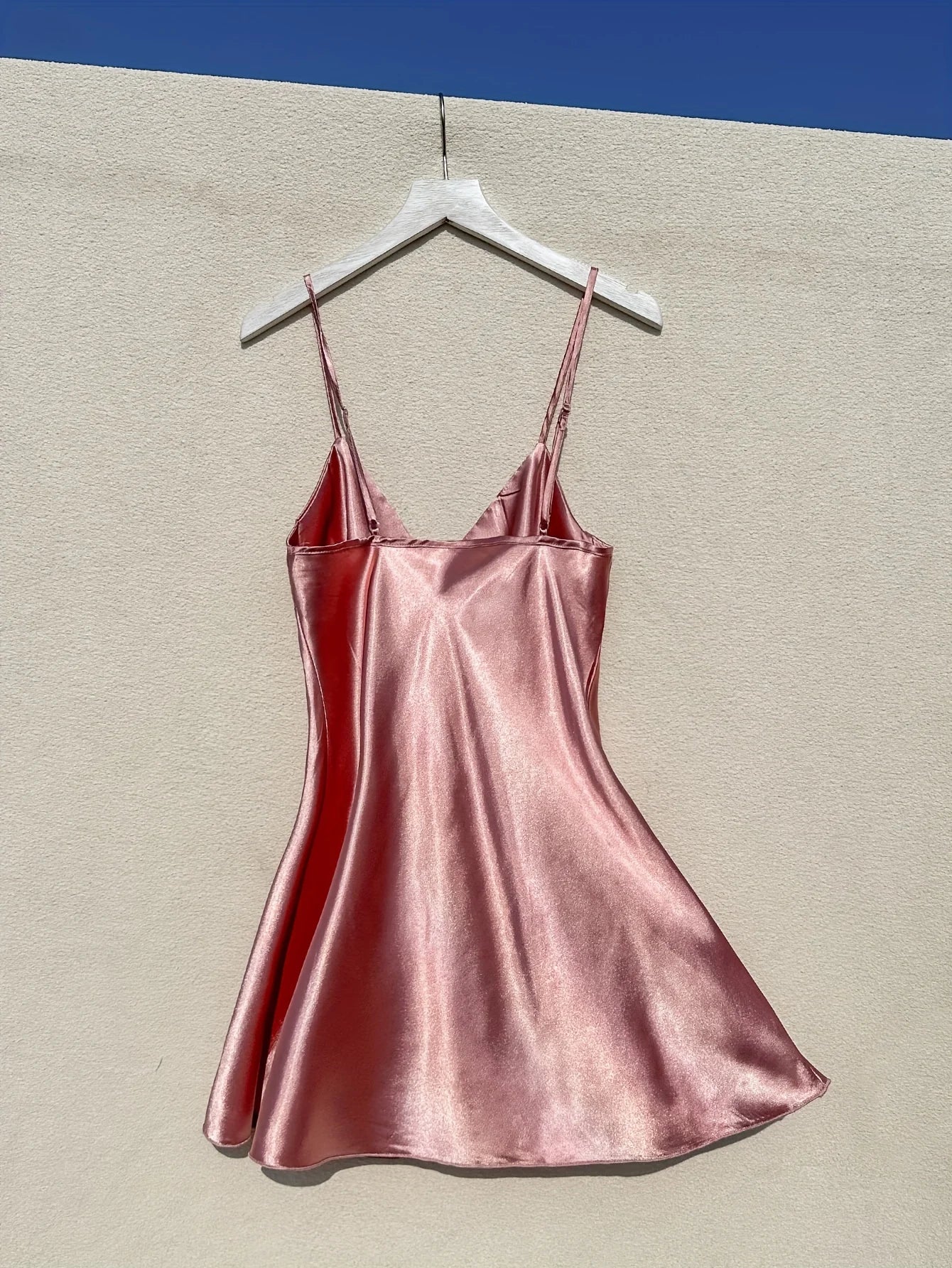 1-Piece Women Satin Slip Dress Elegant Slim Strap Nightgown Lightweight Breathable Sleepwear All-Season Home Loungewear